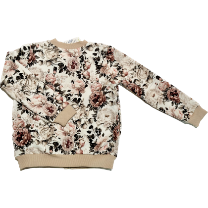 Bluza bawełniana dla dziewczynki KWIATY -PEONIE  -Bambarillo